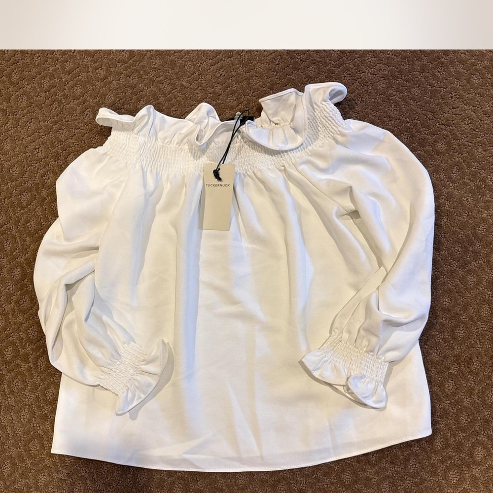 Tuckernuck White Ruffled Blouse - Picture 3 of 4